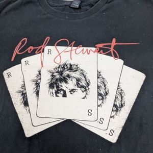 Rod Stewart Las Vegas Poker Hand Black Concert Tee Size Medium